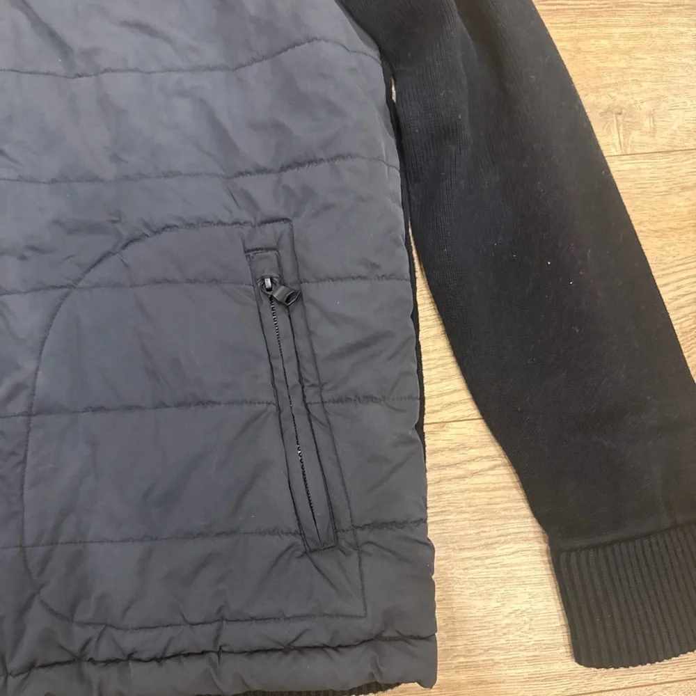 Banana Republic Full Zip Sweater Jacket Men’s Large Black Mock Neck Collar